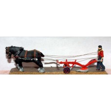 F19 Horse drawn Plough & Ploughman Unpainted Kit OO Scale 1:76 