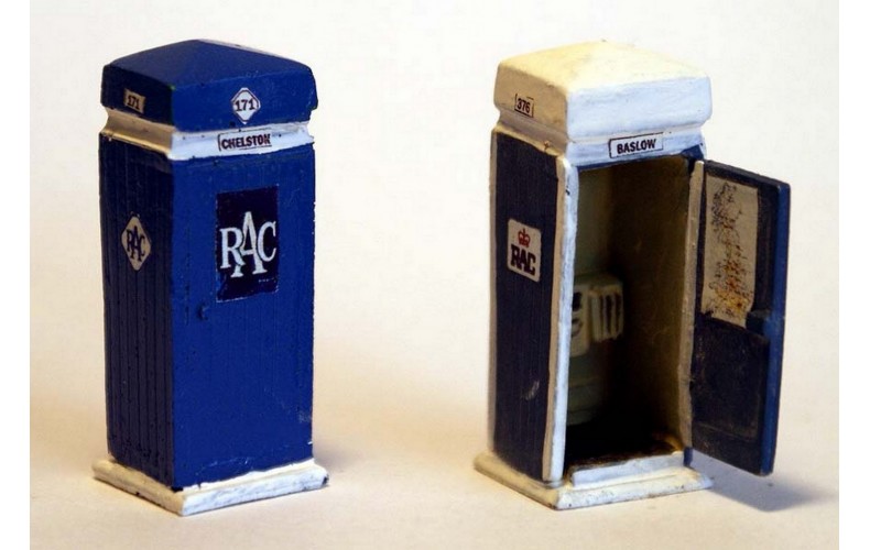 F205a RAC Phone Box &paper artwork (see T14 transfers) F205a Unpainted Kit OO Scale 1:76