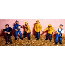 F206 6 x Fishermen / Trawlermen Unpainted Kit OO Scale 1:76 