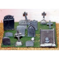 F20 assorted Grave and Tombstones F20 Unpainted Kit OO Scale 1:76