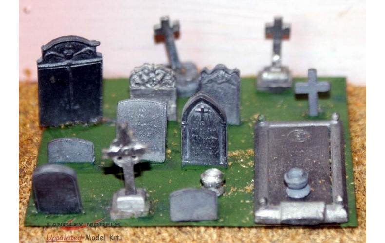 F20 assorted Grave and Tombstones F20 Unpainted Kit OO Scale 1:76