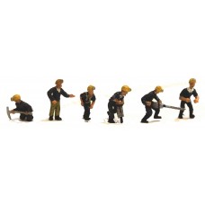 F211bp Painted Coal Miners Set 2 (OO Scale 1/76th)