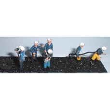 F211p Painted 6 x assorted Coal Miners OO 1:76 Scale Model Kit