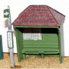 F21 Country Bus Shelter & bus stop F21 Unpainted Kit OO Scale 1:76