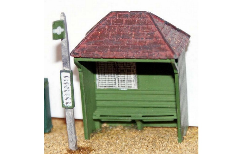 F21 Country Bus Shelter & bus stop F21 Unpainted Kit OO Scale 1:76