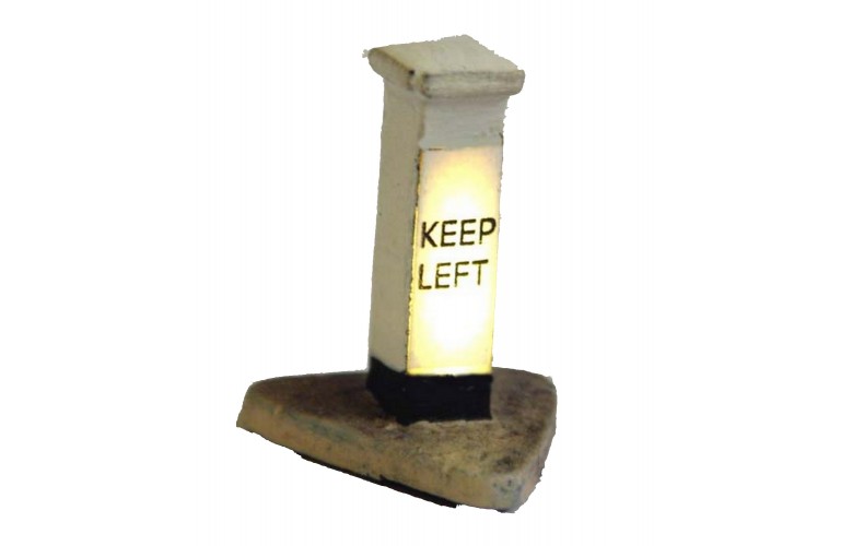 F222 Illuminated Kit 'Keep Left' Bollard  Unpainted Kit OO Scale 1:76