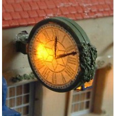 F229 Illuminated Wall Clock incl led & resistor Unpainted Kit OO Scale 1:76