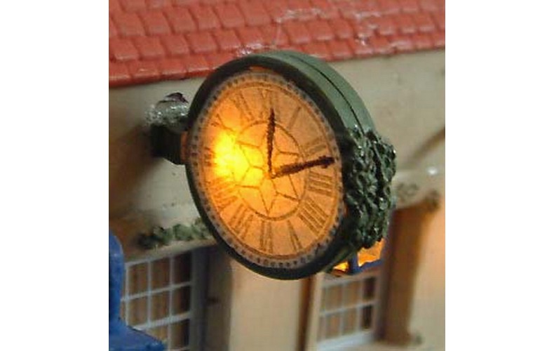 F229 Illuminated Wall Clock incl led & resistor Unpainted Kit OO Scale 1:76
