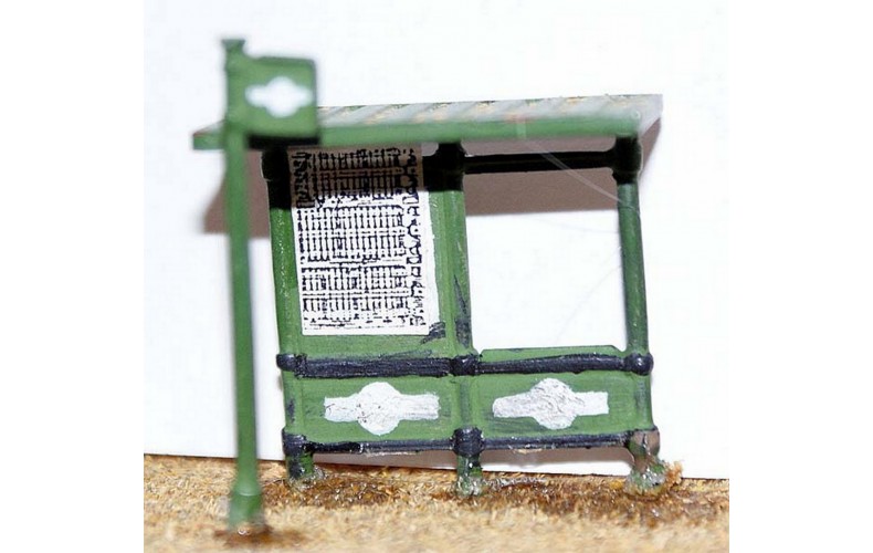 F22 Modern Bus Shelter & bus stop Unpainted Kit OO Scale 1:76