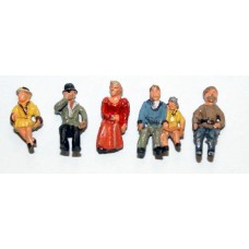 F255p Painted 6off Seated Passengers set 2 OO 1:76 Scale Model Kit