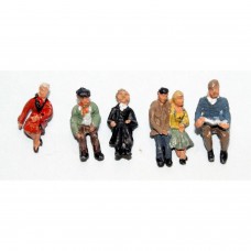 F256p Painted 6off Seated Passengers set 3 OO 1:76 Scale Model Kit