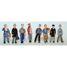 F258 8 assorted Walking Men Unpainted Kit OO Scale 1:76 