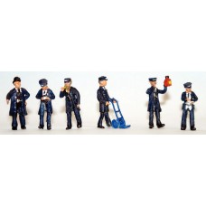 F263 6 1950's Station figs guards fat controller porter etc Unpainted Kit OO Scale 1:76 