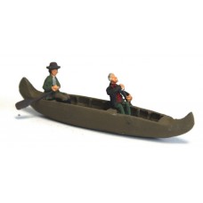 F265 Canadian Canoe and 2 paddling figs Unpainted Kit OO Scale 1:76 