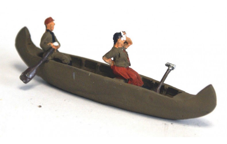 F266 Canadian Canoe padding and resting figure Unpainted Kit OO Scale 1:76 