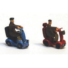 F276 2 Assorted Mobility Scooters and Figs Unpainted Kit OO Scale 1:76 