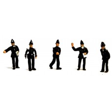 F281 5 Policemen in various positions Unpainted Kit OO Scale 1:76 