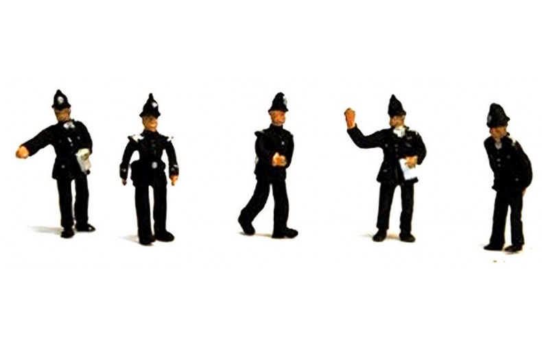 F281 5 Policemen in various positions Unpainted Kit OO Scale 1:76 