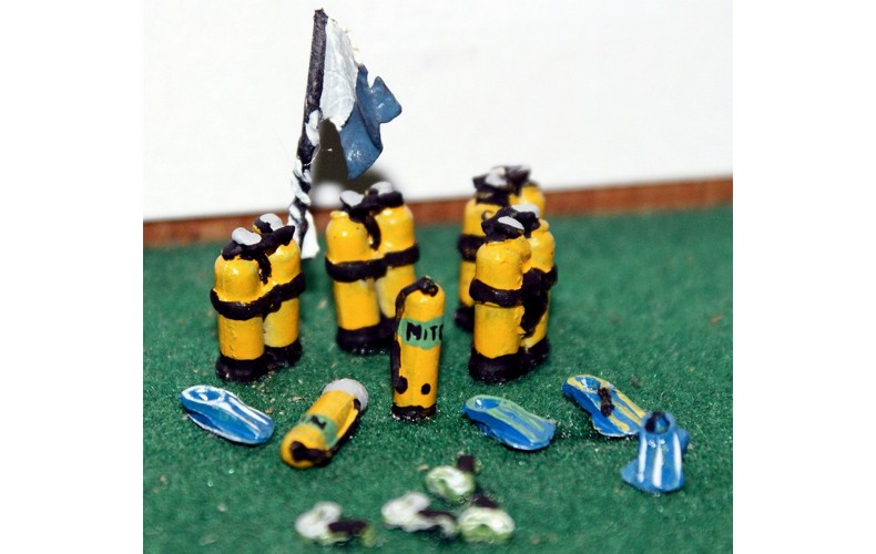 F289 Scuba Diving Equiment Unpainted Kit OO Scale 1:76 