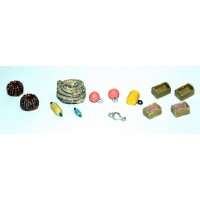 F294 Wharfside/Jetty Clutter (rope, bouys, fenders) F294 Unpainted Kit OO Scale 1:76