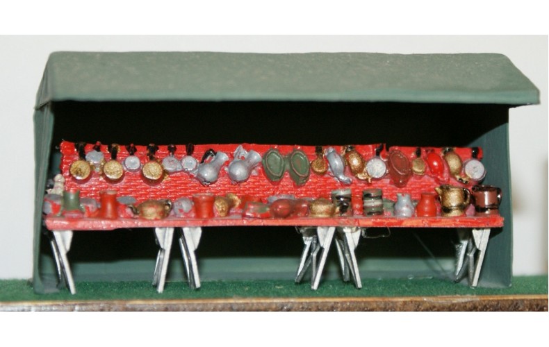 F299 18ft Market Stall - Grocer/general stall F299 Unpainted Kit OO Scale 1:76