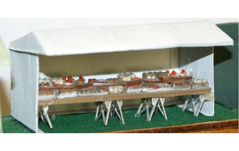 F301 18ft Market Stall - Bread/Cake Stall F301 Unpainted Kit OO Scale 1:76