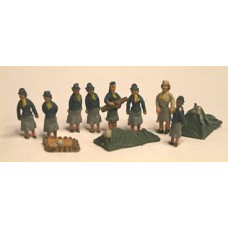 F313 Girl Guides in Camp Unpainted kit (OO Scale 1/76th)