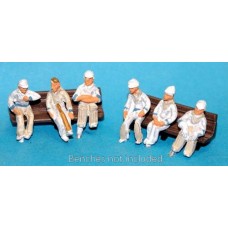 F35d NEW 6 seated Cricketers (waiting to play)  Unpainted Kit OO Scale 1:76 