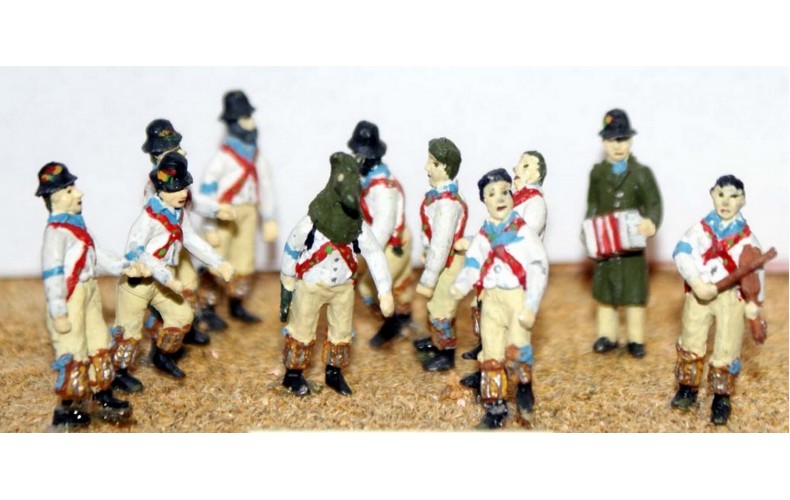 F36 Morris Dancers & Musicians Unpainted Kit OO Scale 1:76 