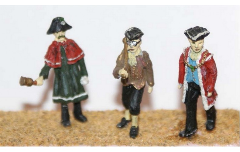 F39 Town Hall Dignitaries - 3 figures Unpainted Kit OO Scale 1:76 