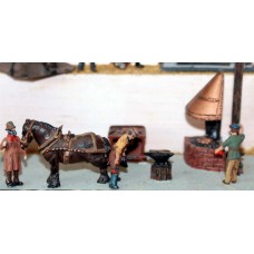 F47p Painted Blacksmith and equipment OO 1:76 Scale Model Kit