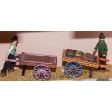 F48 2 street traders with barrows Unpainted Kit OO Scale 1:76 