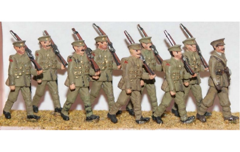 F49 8 soldiers & 1 Officer (1908-37) Unpainted Kit OO Scale 1:76 