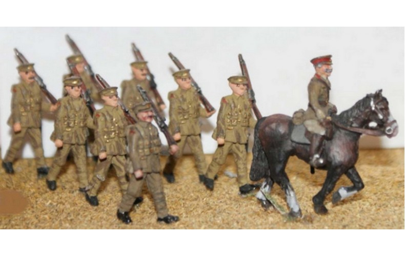 F50 8 soldiers & 1 Mounted Officer Unpainted Kit OO Scale 1:76 