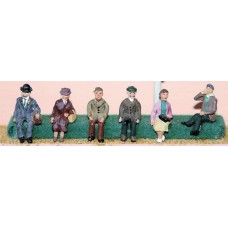 F51 6 x 1950's seated figures Unpainted Kit OO Scale 1:76 
