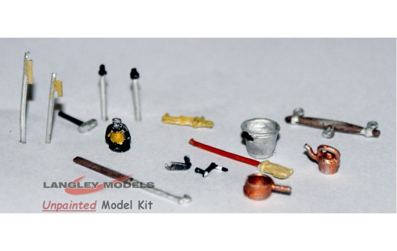 F6d Canalside accessories and tool Unpainted Kit OO Scale 1:76