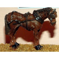 F70 2 harnessed horses (single shaft) Unpainted Kit OO Scale 1:76