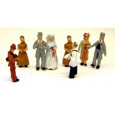 F74p Painted White Wedding scene (8 figs) OO 1:76 Scale Model Kit