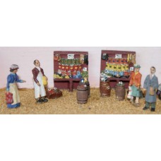 F75a Grocer shop fitting & figures Unpainted OO 1:76 Scale Model Kit