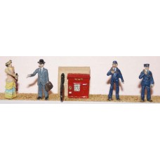 F75g Post Office fitting & figures Unpainted OO 1:76 Scale Model Kit