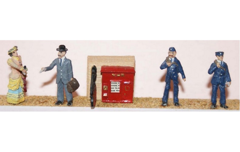 F75g Post Office fitting & figures Unpainted OO 1:76 Scale Model Kit