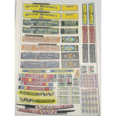 FT3 Canalboat Steamer Waterslide Transfers (OO Scale 1/76th)