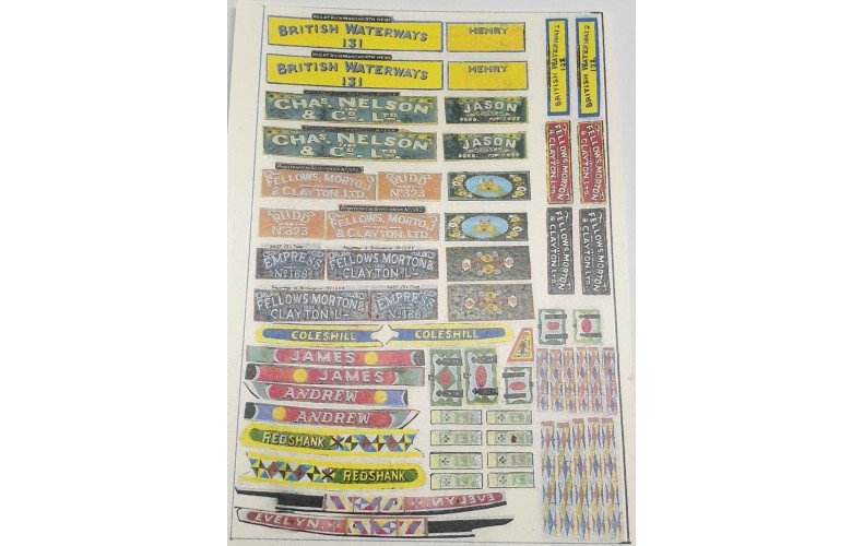 FT3 Canalboat Steamer Waterslide Transfers (OO Scale 1/76th)