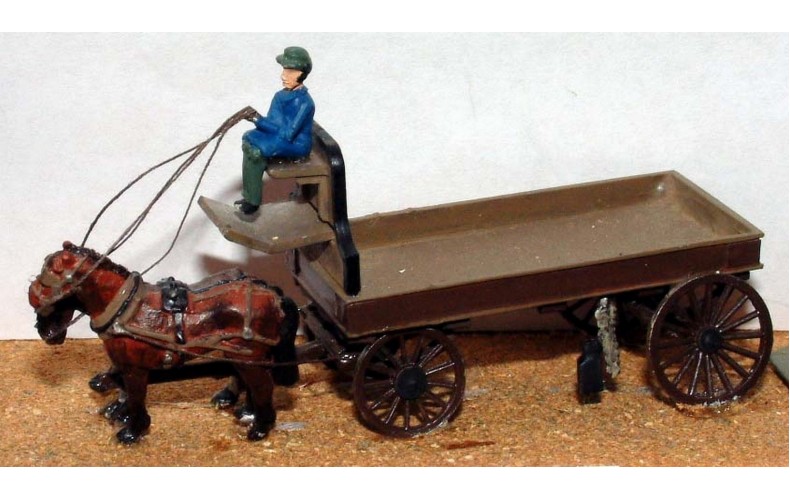 G11 2 horse Delivery Trolley Unpainted Kit OO Scale 1:76