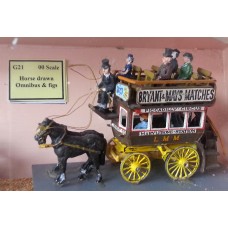 G21 Omnibus & passengers - horse drawn Unpainted Kit OO Scale 1:76