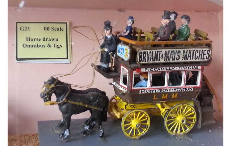 G21 Omnibus & passengers - horse drawn Unpainted Kit OO Scale 1:76