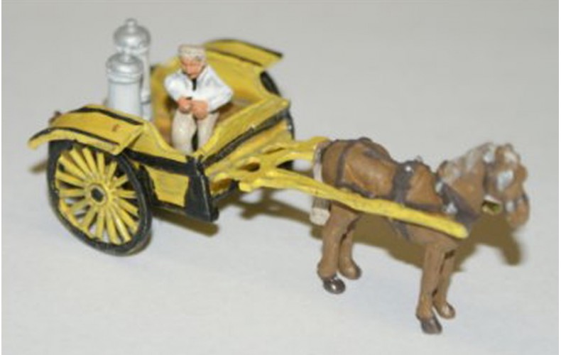 G32 NEW Drawn Milk Cart and Figure Unpainted Kit OO Scale 1:76