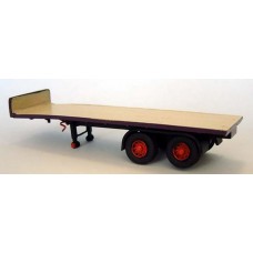 G59 26ft Tandem axle flat trailer 1950's Unpainted Kit OO Scale 1:76