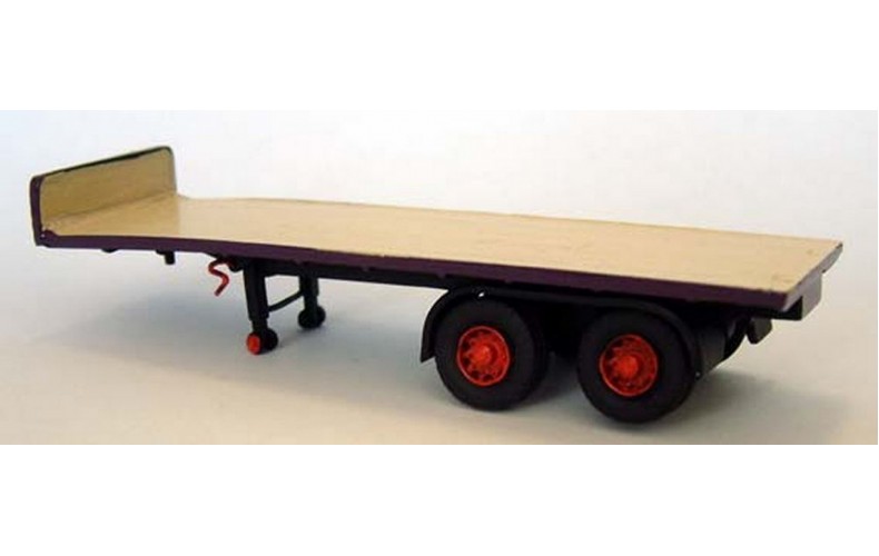 G59 26ft Tandem axle flat trailer 1950's Unpainted Kit OO Scale 1:76
