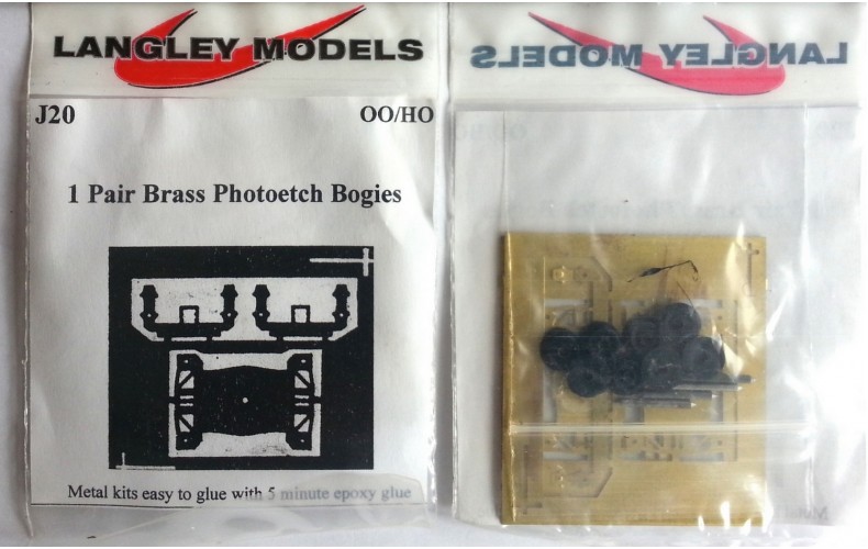 J20 pair of etched brass bogies Unpainted Kit OO Scale 1:76